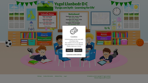 Screenshot of the Friends Of Ysgol Llandbedr website