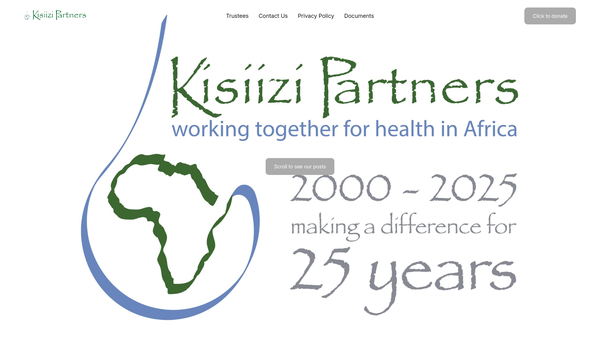 Screenshot of the Kisiizi Partners website