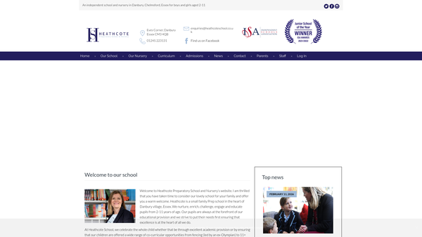 Screenshot of the Heathcote School Parents Association website