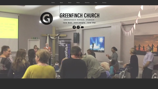Screenshot of the Greenfinch Church website