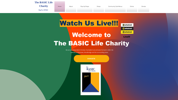 Screenshot of the The Basic Life Charity website
