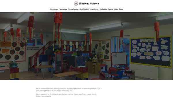 Screenshot of the Elmstead Nursery Limited website