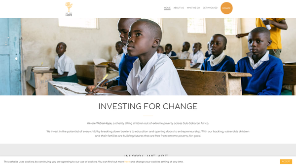 Screenshot of the Weseehope website