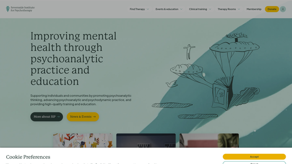 Screenshot of the The Severnside Initiative For Psychotherapy website