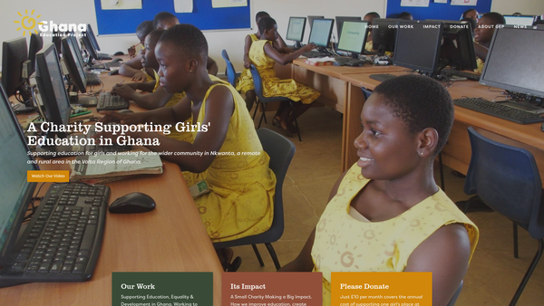 Screenshot of the Ghana Education Project website