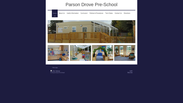 Screenshot of the Parson Drove Pre-School website