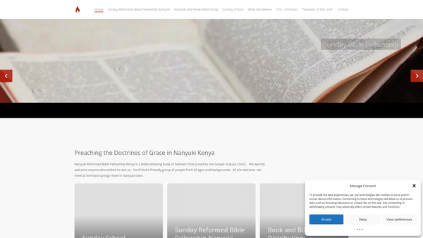 Screenshot of the Revival Fire Ministries Trust website