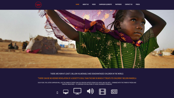 Screenshot of the The Listen Charity website
