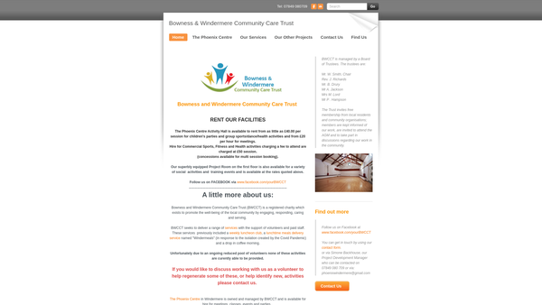 Screenshot of the Bowness And Windermere Community Care Trust website