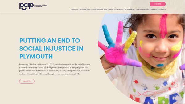 Screenshot of the Promoting Children In Plymouth website