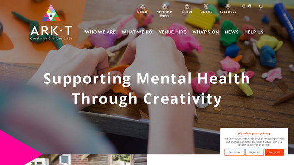 Screenshot of the Ark - T Centre website