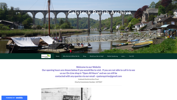 Screenshot of the The Calstock Parish Archive website