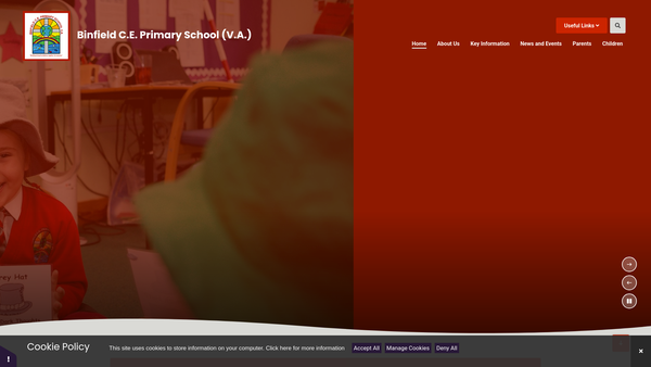 Screenshot of the Friends Of Binfield School website