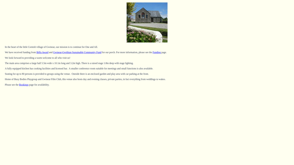 Screenshot of the Hall For Gwinear website