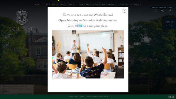 Screenshot of the The Collegiate School Bristol website