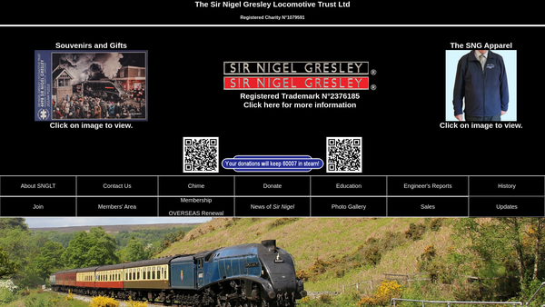Screenshot of the The Sir Nigel Gresley Locomotive Trust Limited website