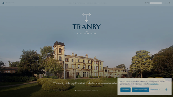 Screenshot of the Tranby Trust website