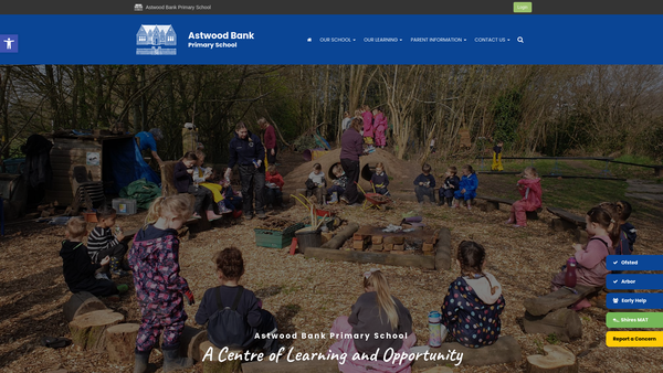 Screenshot of the Astwood Bank Primary School PTA website