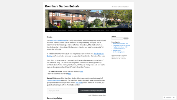 Screenshot of the Brentham Society website