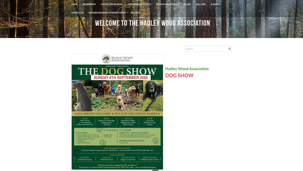 Screenshot of the Hadley Wood Association website