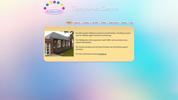 Screenshot of the Tiddlywinks Centre website