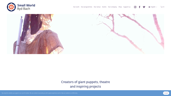 Screenshot of the Small World Theatre Ltd website