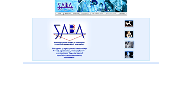 Screenshot of the Society For The Advancement Of Black Arts (Saba) website