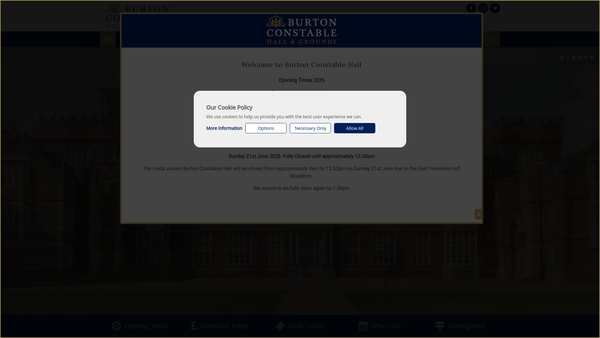 Screenshot of the Friends Of Burton Constable website