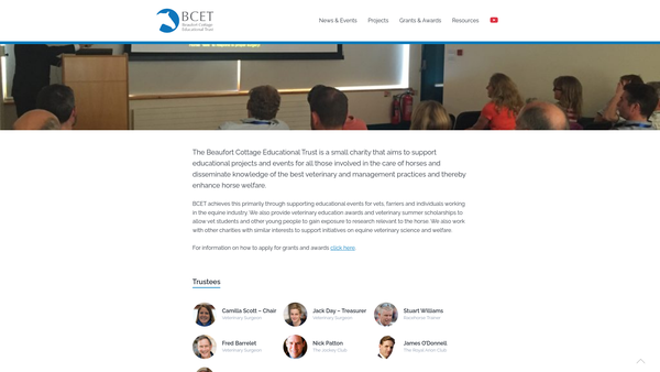 Screenshot of the Beaufort Cottage Educational Trust website