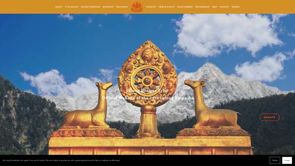 Screenshot of the Lelung Dharma Trust website