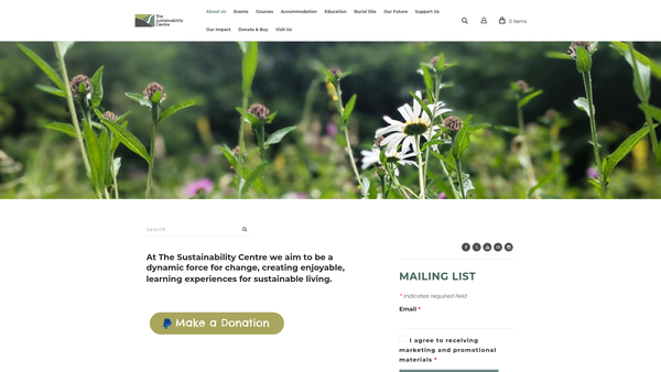 Screenshot of the Earthworks Trust Limited website
