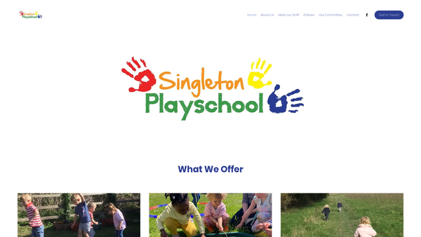 Screenshot of the Singleton Playschool website