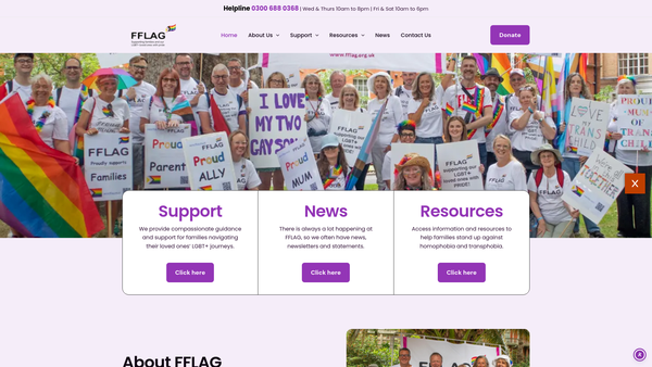 Screenshot of the Fflag website