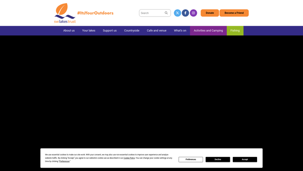 Screenshot of the South West Lakes Trust website