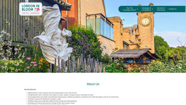 Screenshot of the London In Bloom website