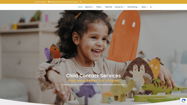 Screenshot of the The Avenue Child Contact Centre website