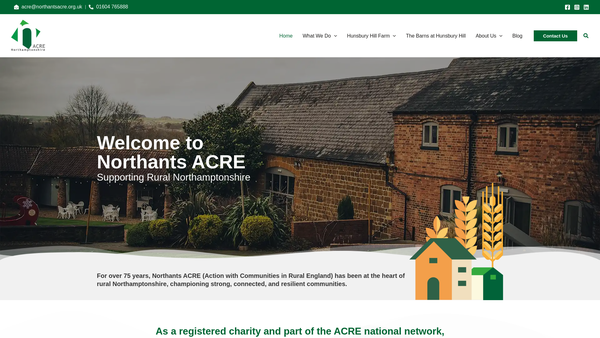 Screenshot of the Northamptonshire Acre website
