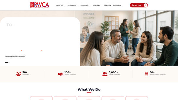 Screenshot of the Refugee Workers' Cultural Association website