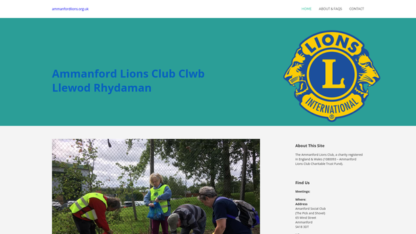 Screenshot of the Ammanford Lions Club Charitable Trust Fund website
