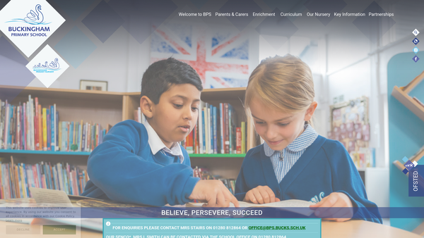 Screenshot of the Buckingham Primary School Fund website