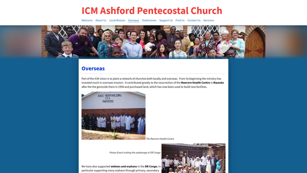 Screenshot of the International Christian Mission website