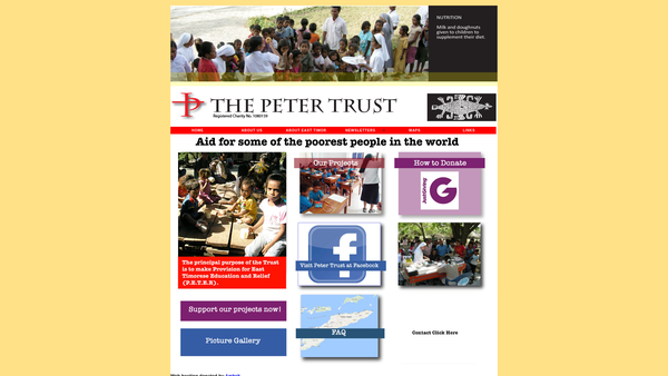 Screenshot of the The Peter Trust website