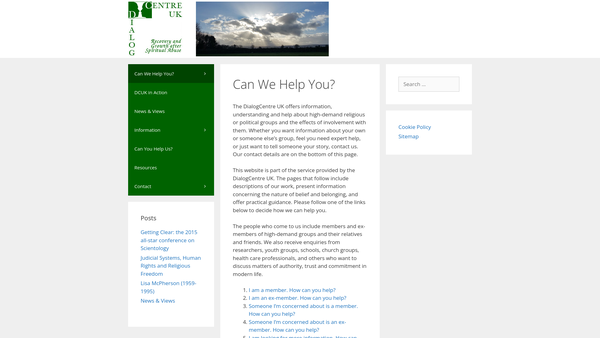Screenshot of the Dialog Centre UK website