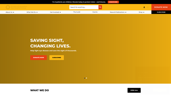 Screenshot of the St. John Of Jerusalem Eye Hospital website