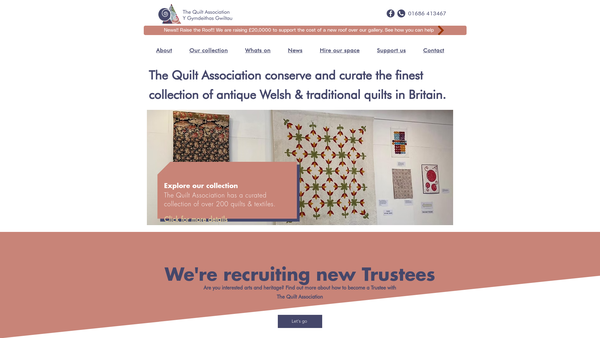 Screenshot of the The Quilt Association website
