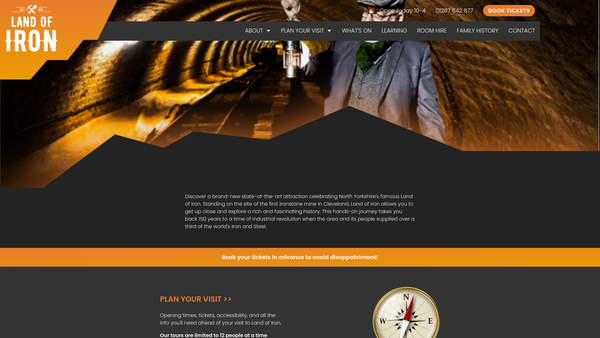 Screenshot of the Cleveland Ironstone Mining Museum website