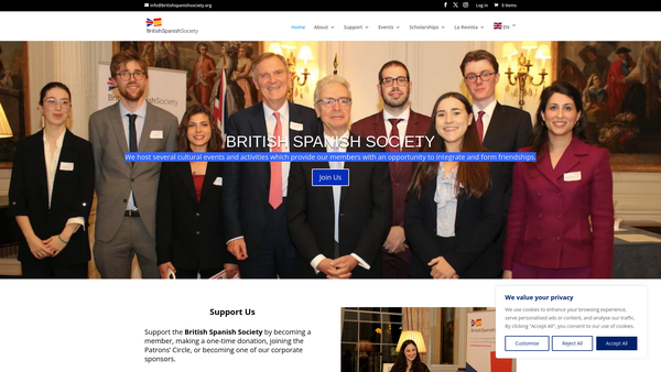 Screenshot of the The British-Spanish Society website