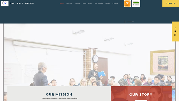 Screenshot of the Community Of Refugees From Vietnam - East London website