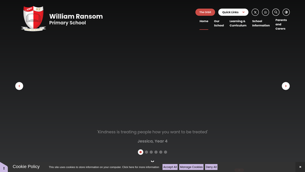 Screenshot of the The William Ransom School And Parents' Association website