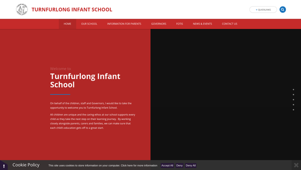 Screenshot of the Turnfurlong Infant School Fund website